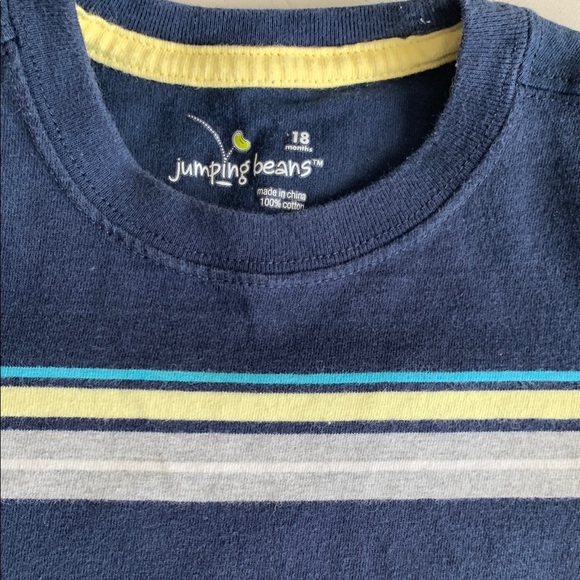 Jumping Beans 18 Months Navy Blue Striped Kids T-Shirt - Picture 2 of 3